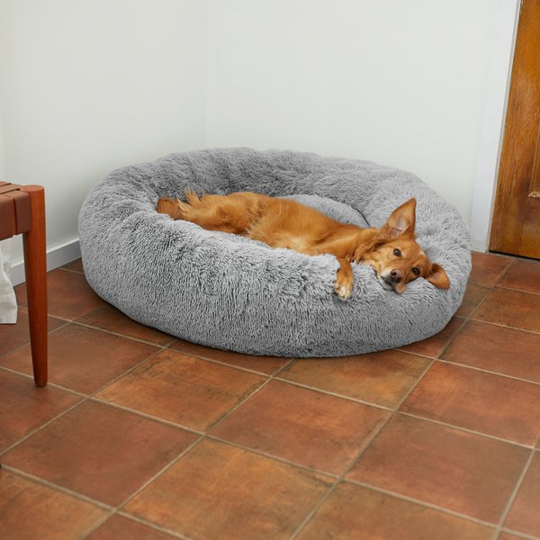 Frisco Eyelash Cat & Dog Bolster Bed, Smoky Gray, X-Large slide 1 of 7