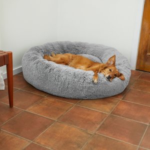 Frisco Eyelash Cat & Dog Bolster Bed, Smoky Gray, X-Large