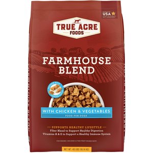 True Acre Foods Farmhouse Blend with Chicken & Vegetables Dry Dog Food, 40-lb bag