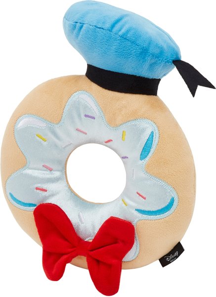 Disney Donald Duck Donut Plush Squeaky Dog Toy slide 1 of 4