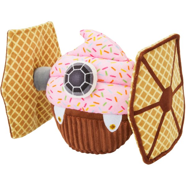 STAR WARS Tie Fighter Cupcake Plush Squeaky Dog Toy