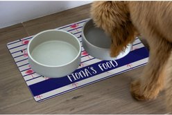 904 Custom Flock of Flamingos Personalized Dog & Cat Placemat slide 2 of 4