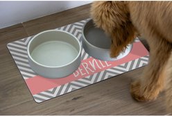 904 Custom Chevron Personalized Dog & Cat Placemat slide 2 of 4