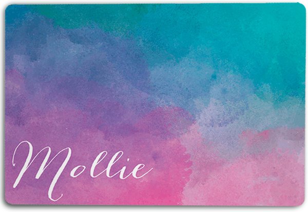 904 Custom Abstract Watercolor Personalized Dog & Cat Placemat slide 1 of 4