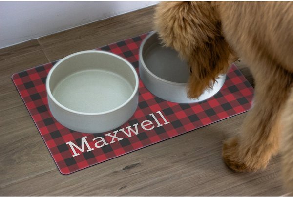 904 Custom Buffalo Check Personalized Dog & Cat Placemat