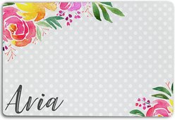 904 Custom Polka Dot Floral Personalized Dog & Cat Placemat