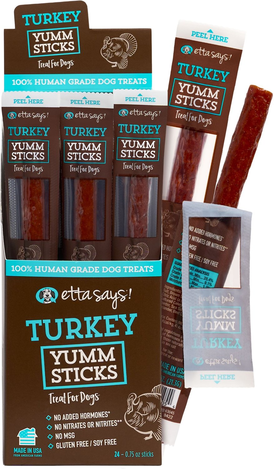 ETTA SAYS! Turkey Yumm Sticks Dog Treats, 24 count