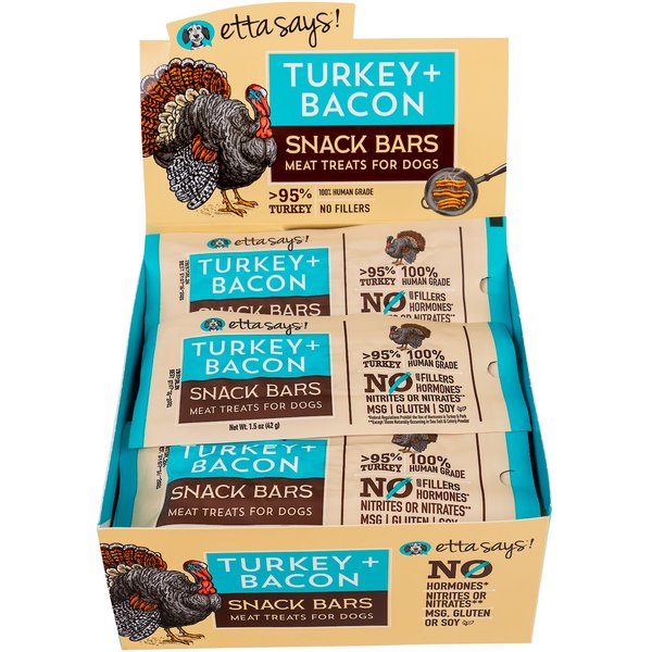 ETTA SAYS! Turkey + Bacon Snack Bars Dog Treats, 12 count 