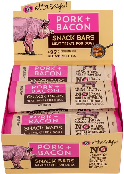 Etta Says! Pork + Bacon Snack Bars Dog Treats, 12 count slide 1 of 2