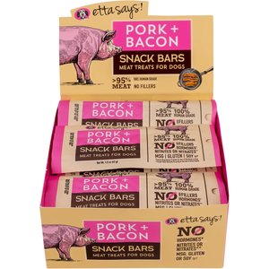 Etta Says! Pork + Bacon Snack Bars Dog Treats, 12 count