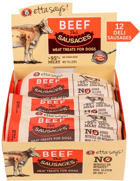 Etta Says! Beef Deli Sausages Dog Treats, 12 count slide 1 of 2