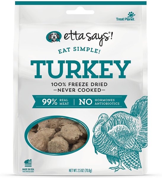 Etta Says! Eat Simple! Turkey Freeze-Dried Dog Treats, 2.5-oz bag slide 1 of 1