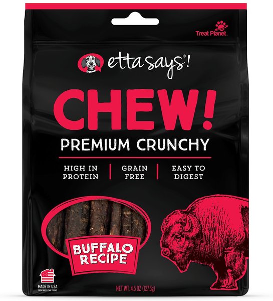 Etta Says! Chewy! Premium Crunchy Buffalo Recipe Grain-Free Dog Treats, 4.5-oz bag slide 1 of 2