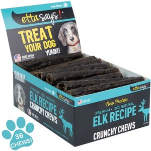 Etta Says! Premium Elk Recipe Crunchy Chews Dog Treats, 36 count