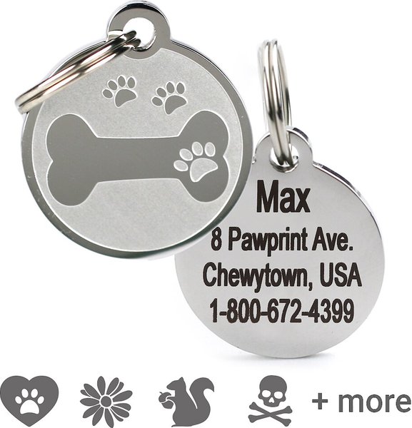 FRISCO Personalized Dog & Cat ID Tag, Medium, Bone With Paw Print ...