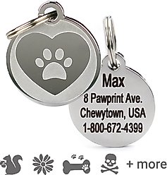 Frisco Personalized Dog & Cat ID Tag, Medium, Heart With Paw