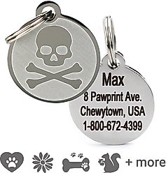 Frisco Personalized Dog & Cat ID Tag, Medium, Skull & Crossbones