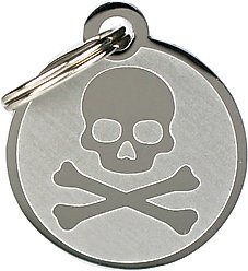 Frisco Personalized Dog & Cat ID Tag, Medium, Skull & Crossbones slide 2 of 2