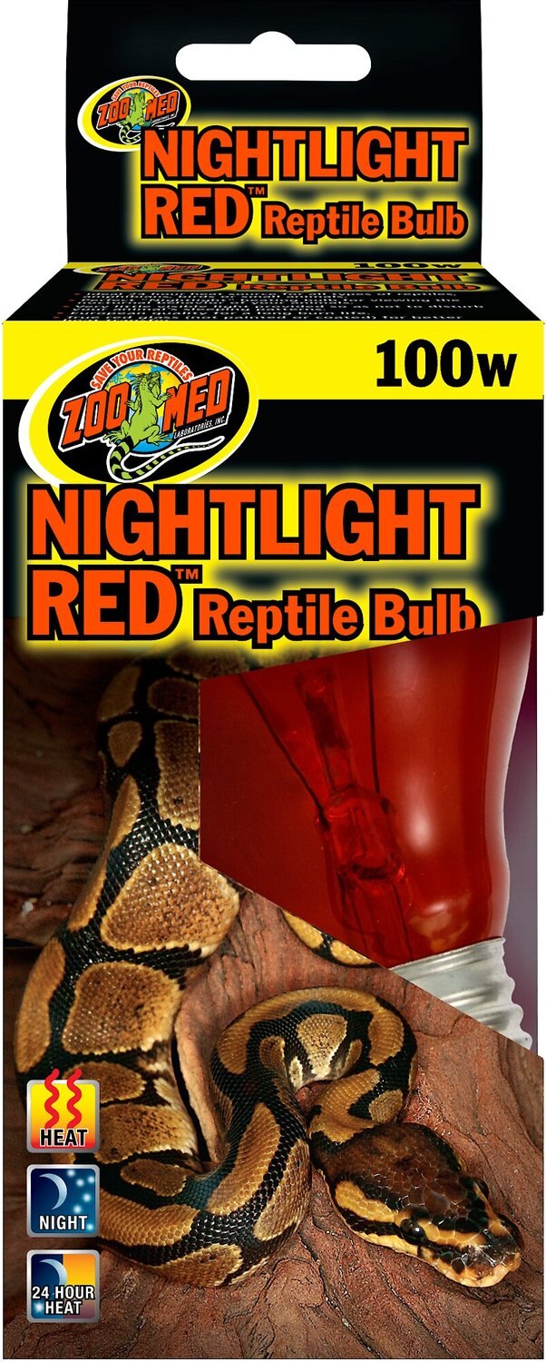 ZOO MED Nightlight Red Reptile Terrarium Bulb, 100watt