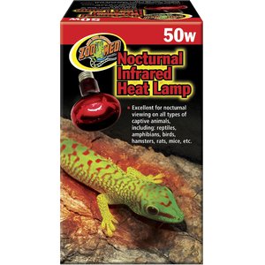 Zoo Med Nocturnal Infrared Reptile Terrarium Heat Lamp, 50-watt