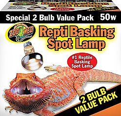 Zoo Med Repti Basking Reptile Spot Lamp, 50-watt, 2 count
