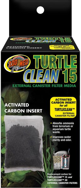 Zoo Med Turtle Clean 15 External Canister Filter Media Activated Carbon Instert Aquatic Turtle Tank Filter slide 1 of 2