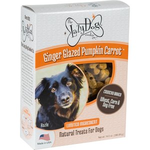 The Lazy Dog Cookie Co. Limited Ingredient Ginger Glazed Pumpkin Carrot Crunchy Baked Dog Treats, 14-oz box