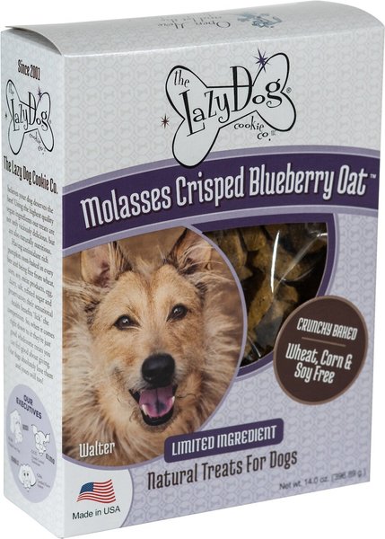 The Lazy Dog Cookie Co. Limited Ingredient Molasses Crisped Blueberry Oat Crunchy Baked Dog Treats, 14-oz box slide 1 of 2