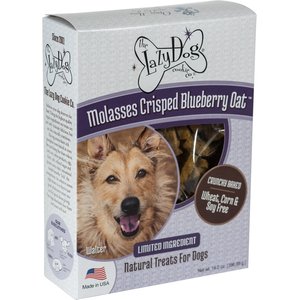 The Lazy Dog Cookie Co. Limited Ingredient Molasses Crisped Blueberry Oat Crunchy Baked Dog Treats, 14-oz box