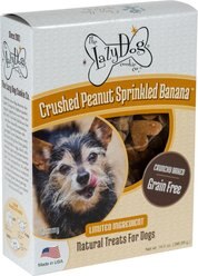 The Lazy Dog Cookie Co. Grain-Free Crushed Peanut Sprinkled Banana Limited Ingredient Crunchy Baked Dog Treats, 14-oz box