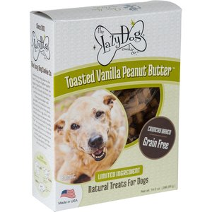 The Lazy Dog Cookie Co. Grain-Free Toasted Vanilla Peanut Butter Limited Ingredient Crunchy Baked Dog Treats, 14-oz box