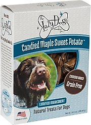 The Lazy Dog Cookie Co. Grain-Free Candied Maple Sweet Potato Limited Ingredient Crunchy Baked Dog Treats, 14-oz box