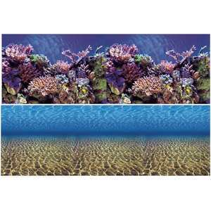 Vepotek Double-Sided Fish Aquarium Background, Ocean Seabed & Coral Reef, Medium