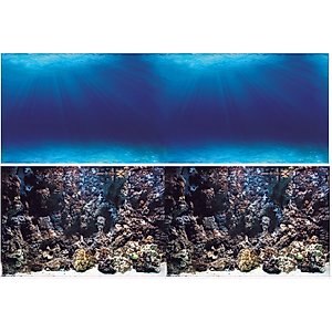 Vepotek Double-Sided Fish Aquarium Background, Deep Seabed & Coral Rock, Medium