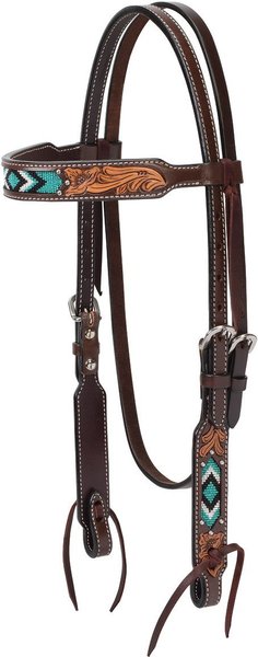 Weaver Leather Turquoise Cross Beaded Horse Browband Headstall slide 1 of 1