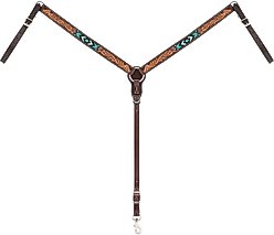Weaver Leather Turquoise Cross Beaded Straight Horse Breast Collar