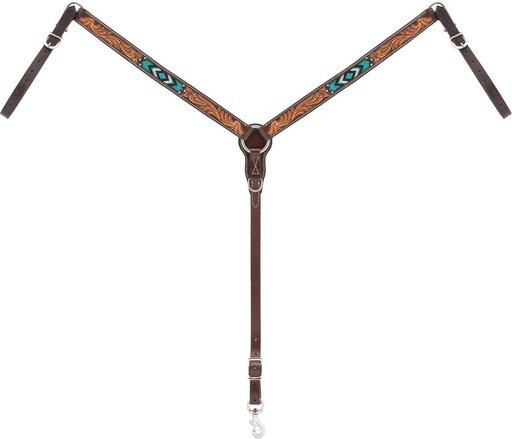 Weaver Leather Turquoise Cross Beaded Straight Horse Breast Collar