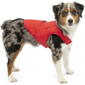 Kurgo Loft Reversible Insulated Dog Quilted Coat, Chili Red & Charcoal, X-Small