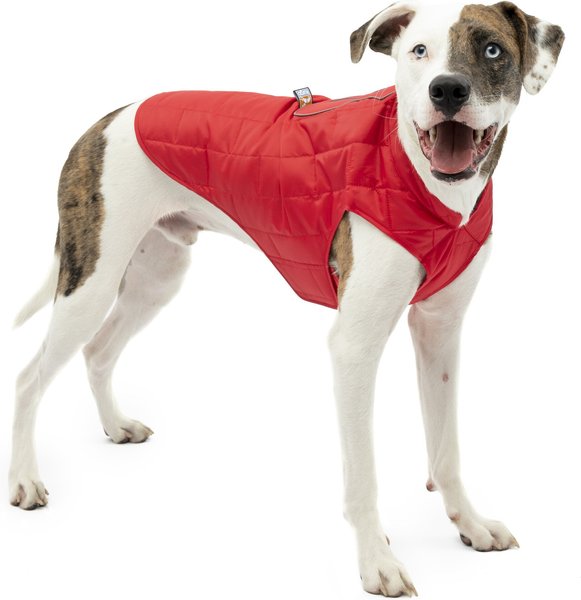 KURGO Loft Reversible Insulated Dog Quilted Coat, Chili Red & Charcoal ...