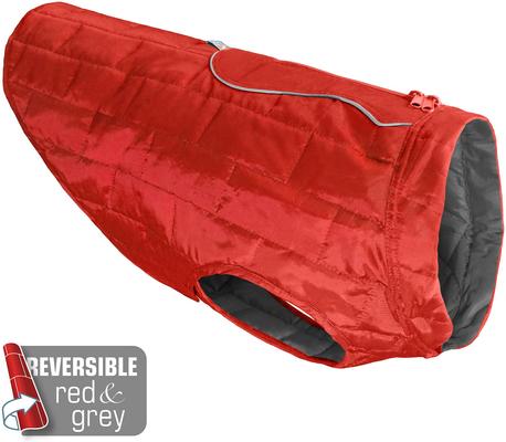 Show full view: Kurgo Loft Reversible Insulated Dog Quilted Coat, Chili Red & Charcoal, X-Large slide 8 of 13