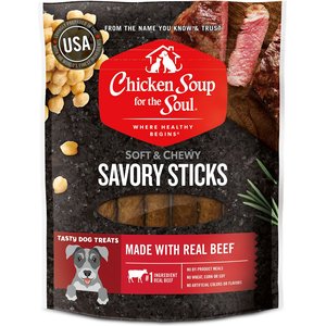 Chicken Soup for the Soul Savory Sticks Real Beef Grain-Free Dog Treats, 5-oz bag