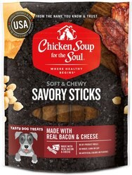 Chicken Soup for the Soul Savory Sticks Real Bacon & Cheese Grain-Free Dog Treats, 5-oz bag