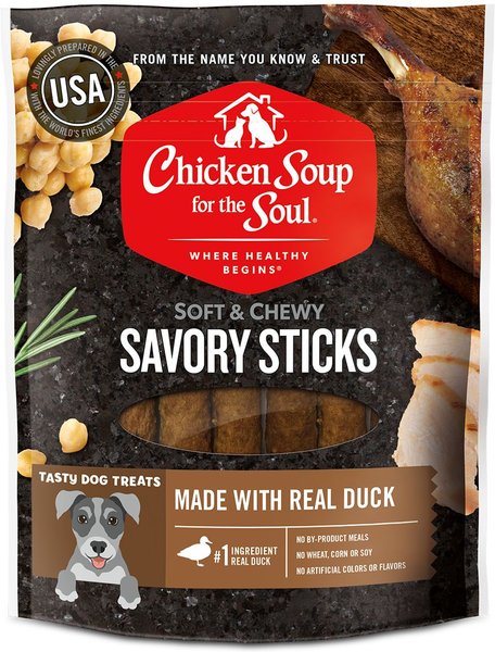 Chicken Soup for the Soul Savory Sticks Real Duck Grain-Free Dog Treats, 4.5-oz bag slide 1 of 5