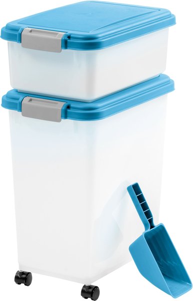 IRIS 3-Piece Airtight Food Storage Container, Blue, 10-lb & 25-lb slide 1 of 9