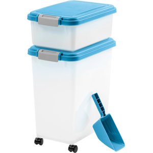 IRIS 3-Piece Airtight Food Storage Container, Blue, 10-lb & 25-lb
