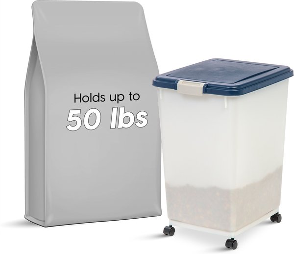 IRIS Airtight Food Storage Container, Navy, 55-lb slide 1 of 6