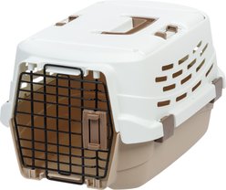 IRIS Small Easy Access Dog Travel Carrier, Off-White/Brown