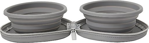 Frisco Travel Collapsible Silicone Dog & Cat Bowl, Gray, Small: 1.5 cup