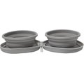 Frisco Travel Collapsible Silicone Dog & Cat Bowl, Gray, 1.5 Cup