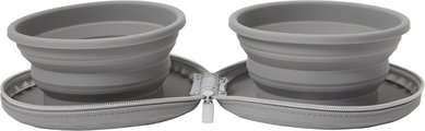Frisco Travel Collapsible Silicone Dog & Cat Bowl, Gray, Medium